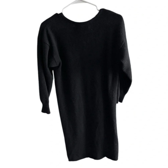ZORAN 100% Cashmere Black MIDI Deep V-Neck Luxury Dress Size Medium - Picture 8 of 9